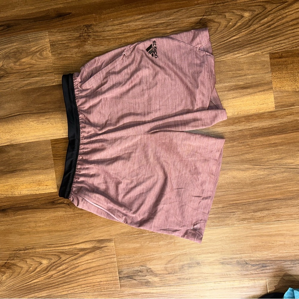 Adidas Pink and Black Athletic Shorts